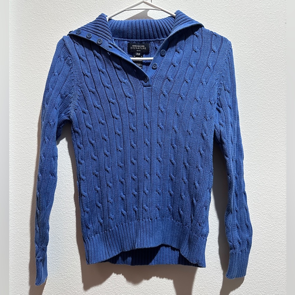 Jones New York Signature 100% Cotton Sweater Size P